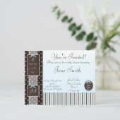 Uitnodiging tot Baby shower van Klassieke Blue Boy (Staand voorkant)