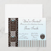 Uitnodiging tot Baby shower van Klassieke Blue Boy (Voorkant / Achterkant)