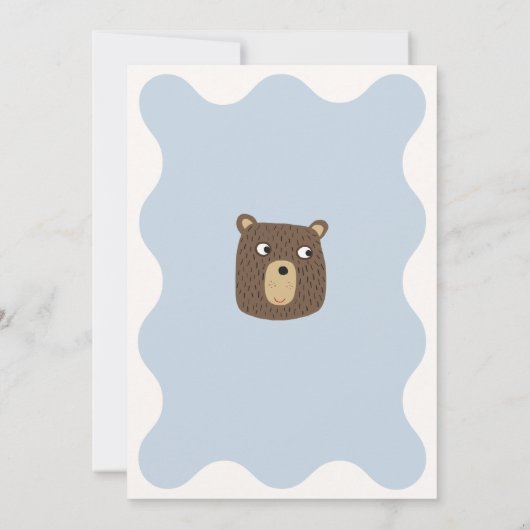 Uitnodiging tot Baby shower van kleine Beren (Achterkant)