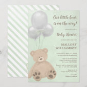 Uitnodiging tot Baby shower van kleine Beren (Voorkant / Achterkant)