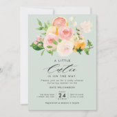 uitnodiging tot baby shower van kleine cutie citru (Voorkant)