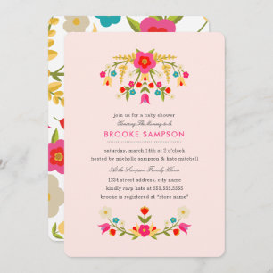 Uitnodiging tot Baby shower van landbloemen