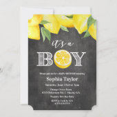 Uitnodiging tot Baby shower van Lemon Boy Chalkboa (Voorkant)