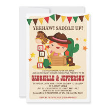 Uitnodiging tot Baby shower van Little Cowgirl