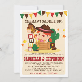 Uitnodiging tot Baby shower van Little Cowgirl