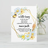 Uitnodiging tot Baby shower van Little Honey Bee (Staand voorkant)