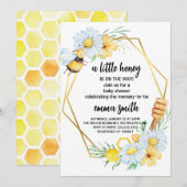 Uitnodiging tot Baby shower van Little Honey Bee (Voorkant / Achterkant)