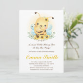 Uitnodiging tot Baby shower van Little Honey Bee (Staand voorkant)