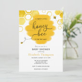Uitnodiging tot Baby shower van Little Honey Bee (Staand voorkant)