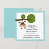 Uitnodiging tot Baby shower van Little Monkey Boy (Voorkant / Achterkant)