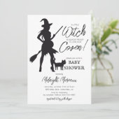 Uitnodiging tot Baby shower van Little Witch Hallo (Staand voorkant)