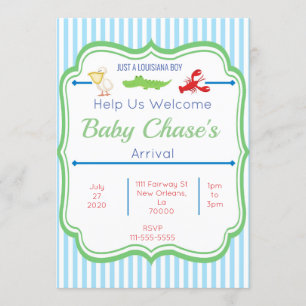 Uitnodiging tot Baby shower van Louisiana Boy