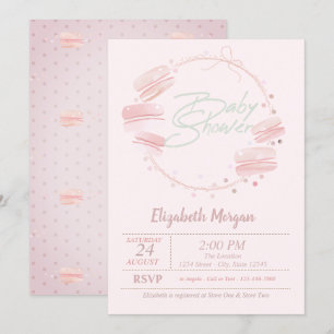 Uitnodiging tot Baby shower van Macarons