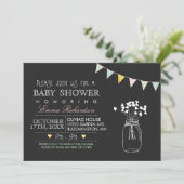 Uitnodiging tot Baby shower van modern Chalkboard (Staand voorkant)