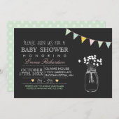 Uitnodiging tot Baby shower van modern Chalkboard (Voorkant / Achterkant)