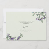 Uitnodiging tot Baby shower van mooie lavendel (Achterkant)