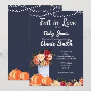 Uitnodiging tot baby shower van Navy Blue Pumpkin