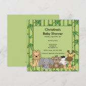 Uitnodiging tot Baby shower van oerwouden (Voorkant / Achterkant)