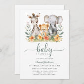 Uitnodiging tot Baby shower van oerwouden (Voorkant / Achterkant)