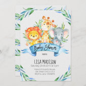 Uitnodiging tot Baby shower van oerwouden (Voorkant / Achterkant)