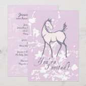 Uitnodiging tot Baby shower van paardenfokkerij (Voorkant / Achterkant)