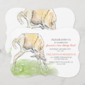 Uitnodiging tot Baby shower van paardenfokkerij (Voorkant / Achterkant)