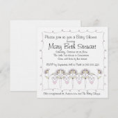 Uitnodiging tot Baby shower van Parijs (Voorkant / Achterkant)