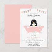 Uitnodiging tot Baby shower van Penguin (Voorkant / Achterkant)
