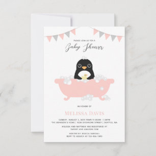 Uitnodiging tot Baby shower van Penguin