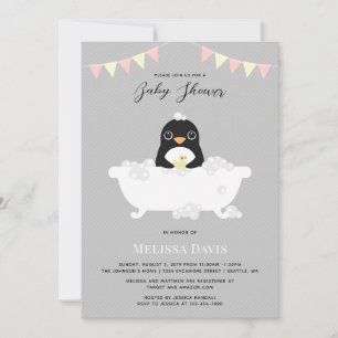Uitnodiging tot Baby shower van Penguin