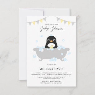 Uitnodiging tot Baby shower van Penguin