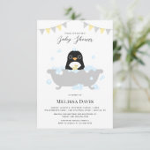 Uitnodiging tot Baby shower van Penguin (Staand voorkant)