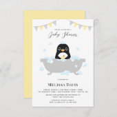 Uitnodiging tot Baby shower van Penguin (Voorkant / Achterkant)