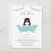 Uitnodiging tot Baby shower van Penguin (Voorkant)