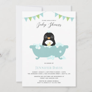 Uitnodiging tot Baby shower van Penguin