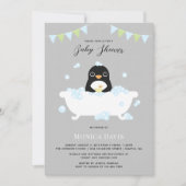 Uitnodiging tot Baby shower van Penguin (Voorkant)