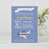 Uitnodiging tot Baby shower van piloten en luchtva (Staand voorkant)