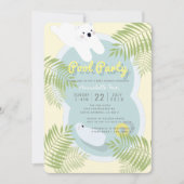 Uitnodiging tot Baby shower van poolpartij voor Be (Voorkant)