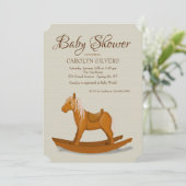 Uitnodiging tot Baby shower van Rocking Horse (Staand voorkant)
