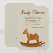 Uitnodiging tot Baby shower van Rocking Horse (Voorkant / Achterkant)