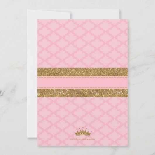 Uitnodiging tot Baby shower van Royal Little Princ (Achterkant)