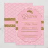 Uitnodiging tot Baby shower van Royal Little Princ (Voorkant / Achterkant)