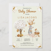 Uitnodiging tot Baby shower van Rustic Bird Mouse  (Voorkant)