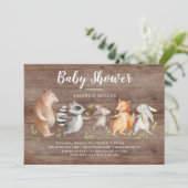 Uitnodiging tot Baby shower van Rustic Forest Frie (Staand voorkant)