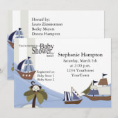 Uitnodiging tot Baby shower van schepen (Voorkant / Achterkant)