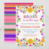 Uitnodiging tot Baby shower van Senorita Fiesta (Voorkant / Achterkant)