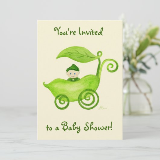 Uitnodiging tot Baby shower van snoepgoed (Staand voorkant)