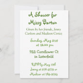 Uitnodiging tot Baby shower van snoepgoed (Achterkant)