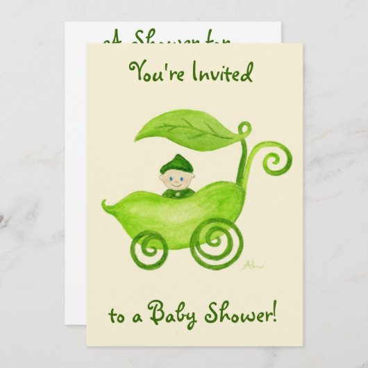 Uitnodiging tot Baby shower van snoepgoed (Voorkant / Achterkant)