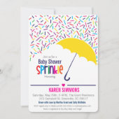 Uitnodiging tot Baby shower van sprintjes, regenin (Voorkant)